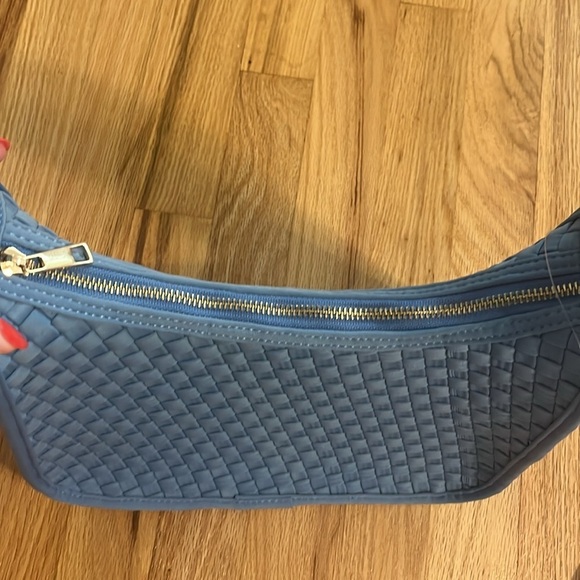 NWT Anthropologie Blue Woven Neoprene Shoulder Bag - Picture 8 of 11